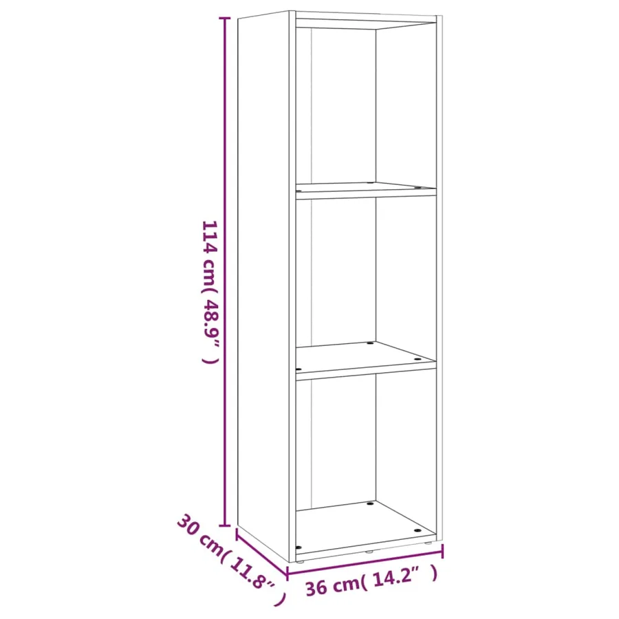 Bibliothèque/Meuble TV chêne marron 36x30x114cm bois ingénierie - 8