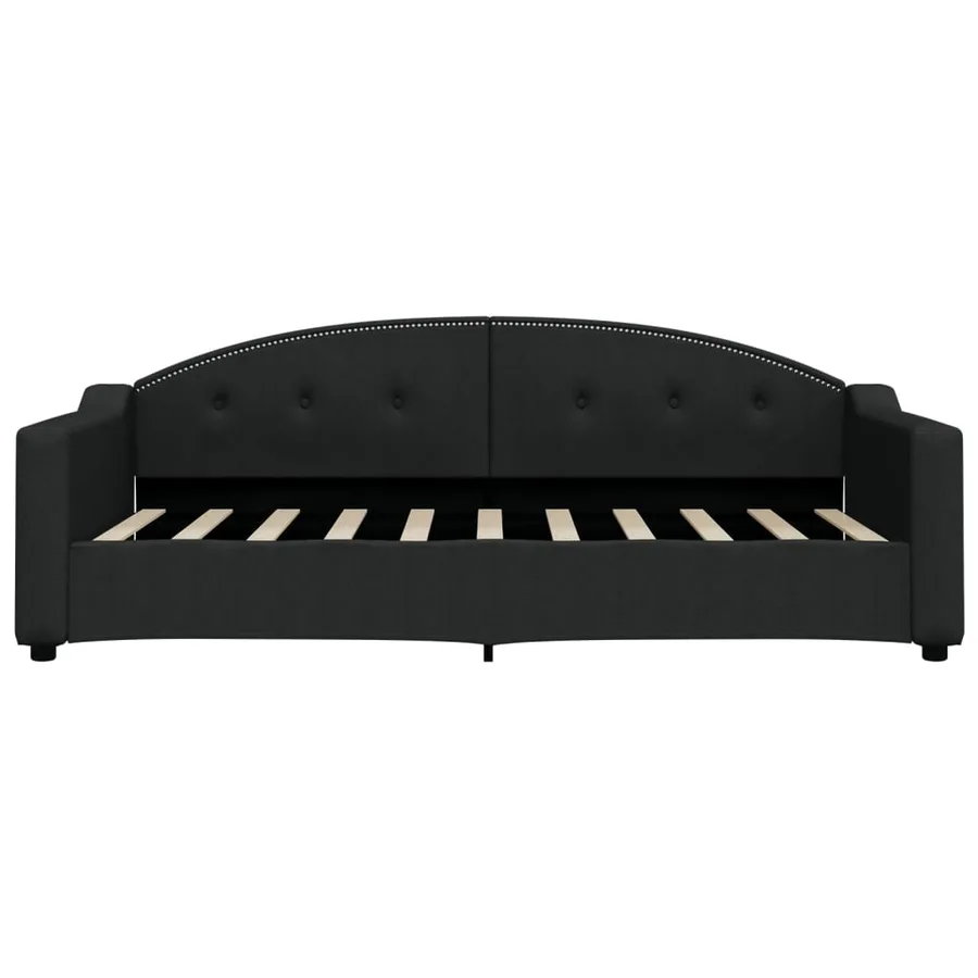 Lit de jour avec matelas noir 90x190 cm tissu - 4
