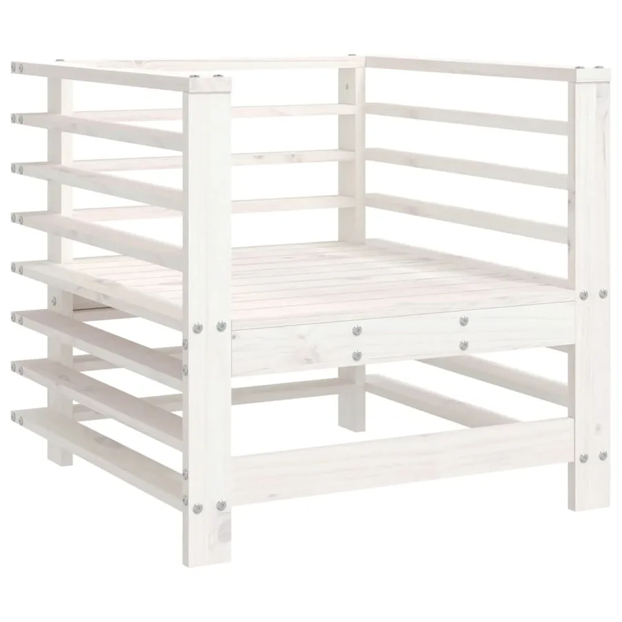 Chaises de jardin et coussins lot de 2 blanc bois de pin massif - 7