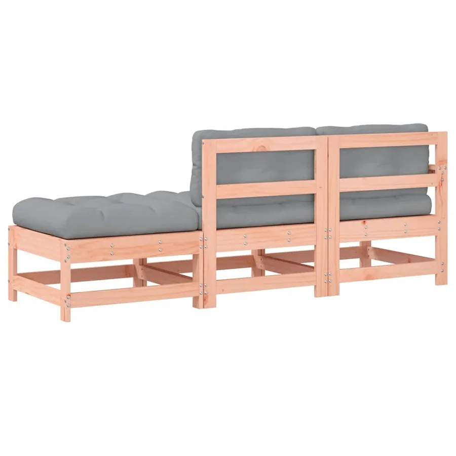 Salon de jardin 3 pcs avec coussins bois massif douglas - 7