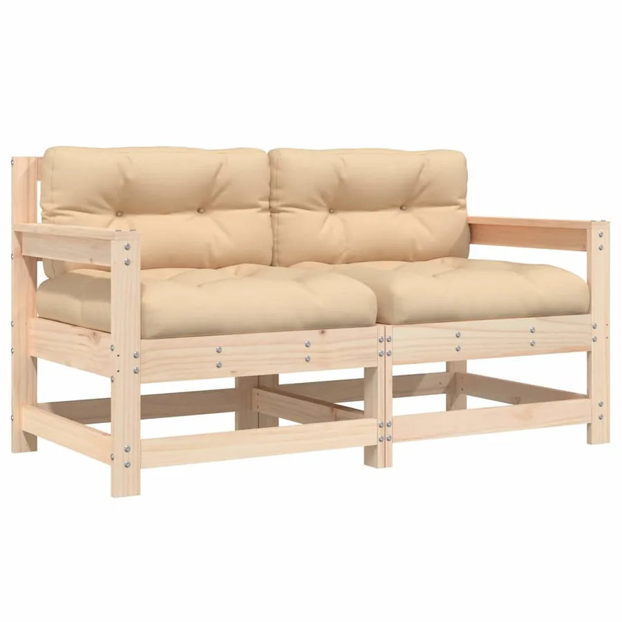 Chaises de jardin avec coussins lot de 2 bois de pin massif - 2