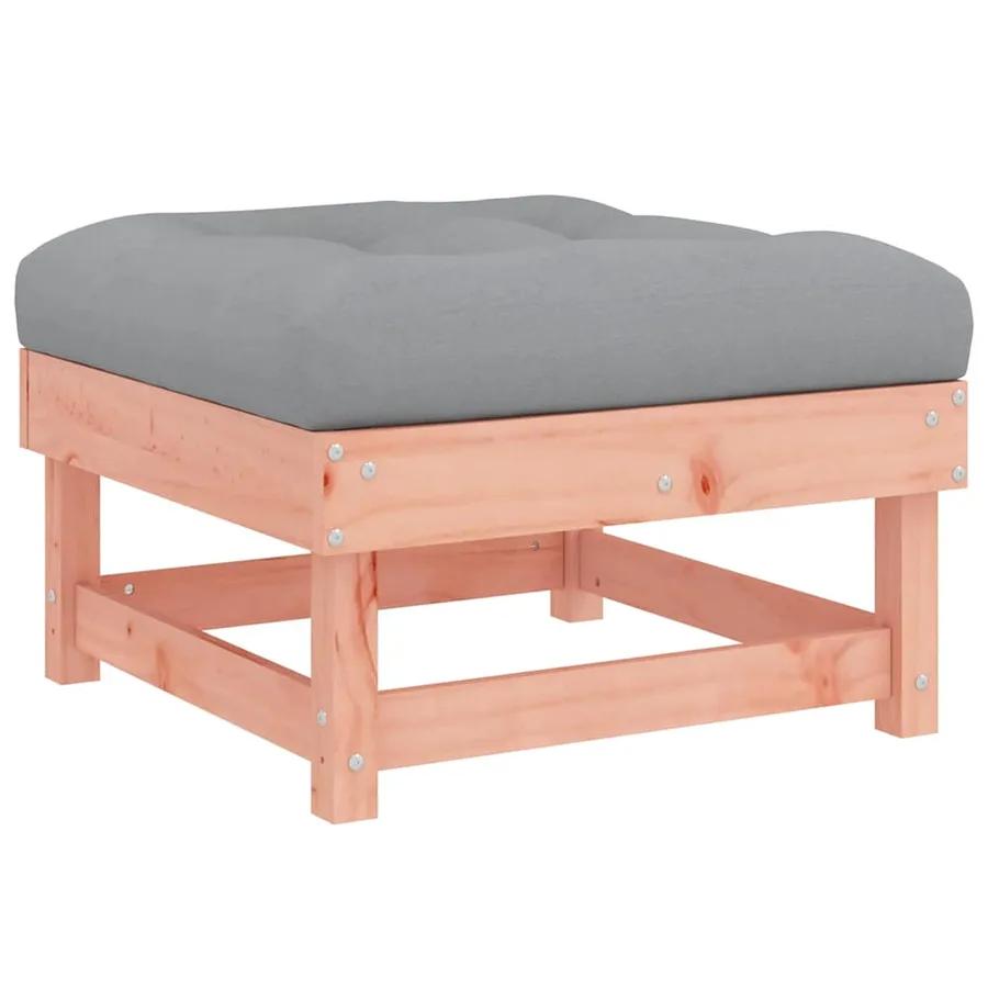 Repose-pieds de jardin et coussins lot de 2 bois massif douglas - 3