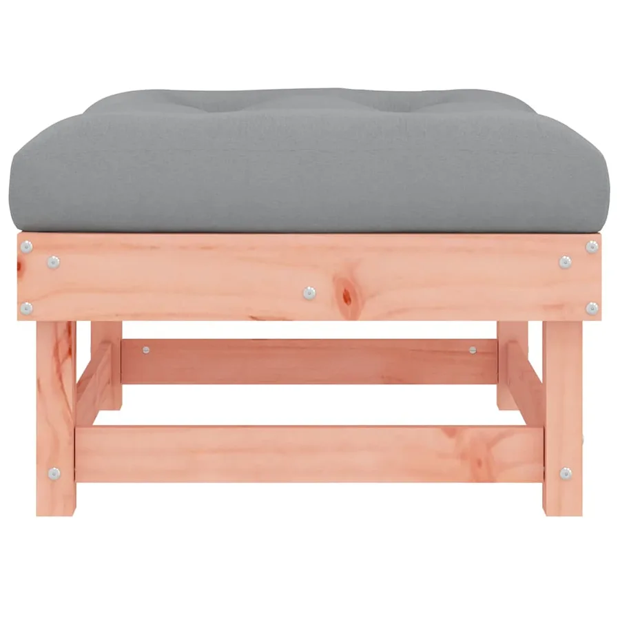 Repose-pieds de jardin et coussins lot de 2 bois massif douglas - 4