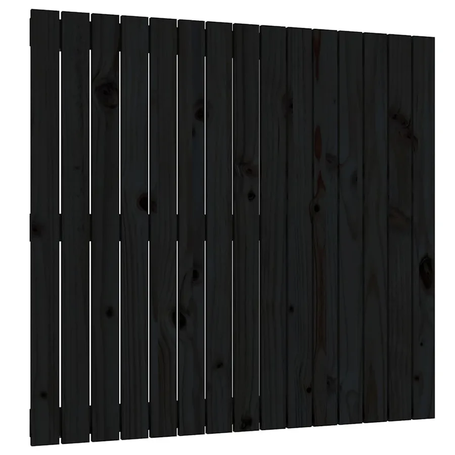 Tête de lit murale Noir 95,5x3x90 cm Bois massif de pin - 2