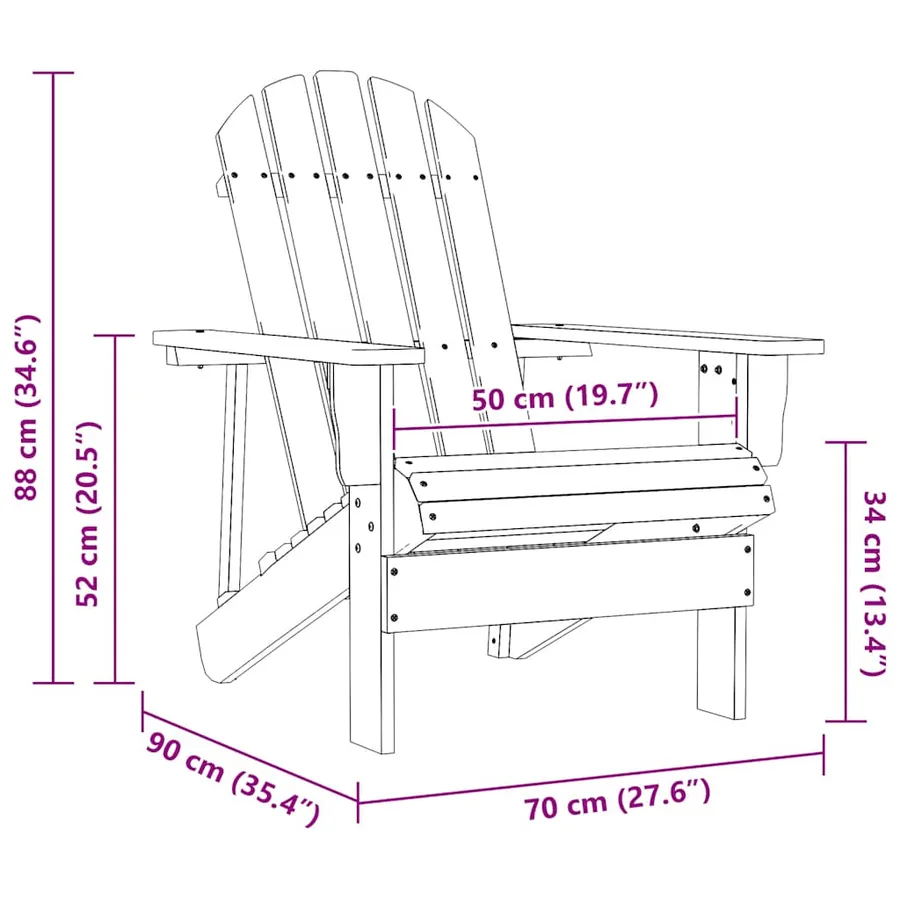 Chaise de jardin Adirondack bois de sapin massif - 6