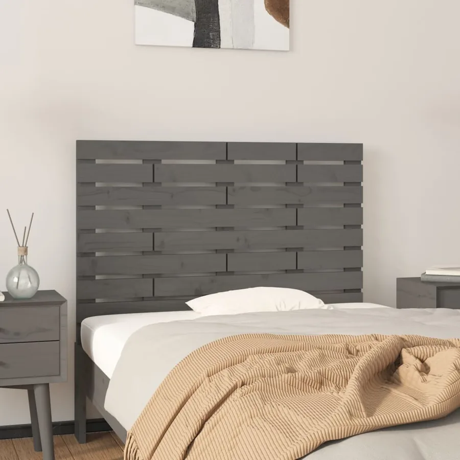 Tête de lit murale Gris 106x3x63 cm Bois massif de pin