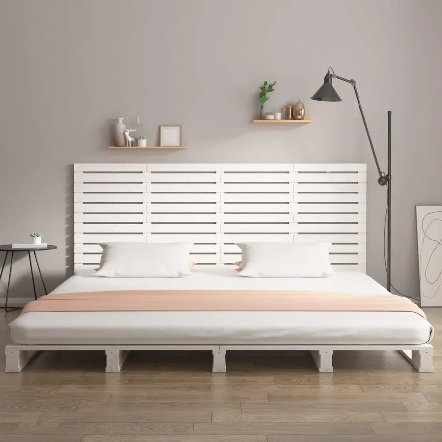 Tête de lit murale Blanc 166x3x91,5 cm Bois massif de pin - 3