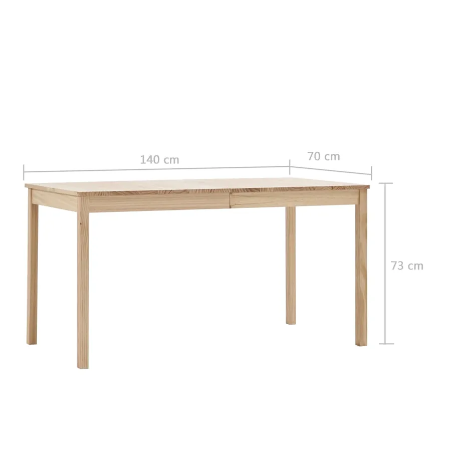 Table de salle à manger 140 x 70 x 73 cm Pin - 6