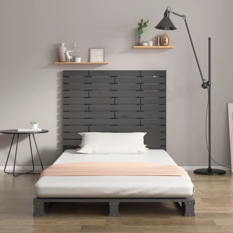 Tête de lit murale Gris 106x3x91,5 cm Bois massif de pin - 3