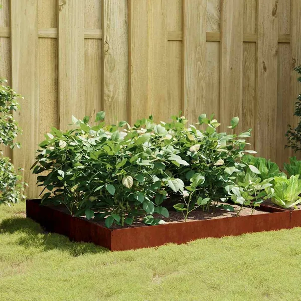 Lit surélevé de jardin 100x100x26 cm acier corten