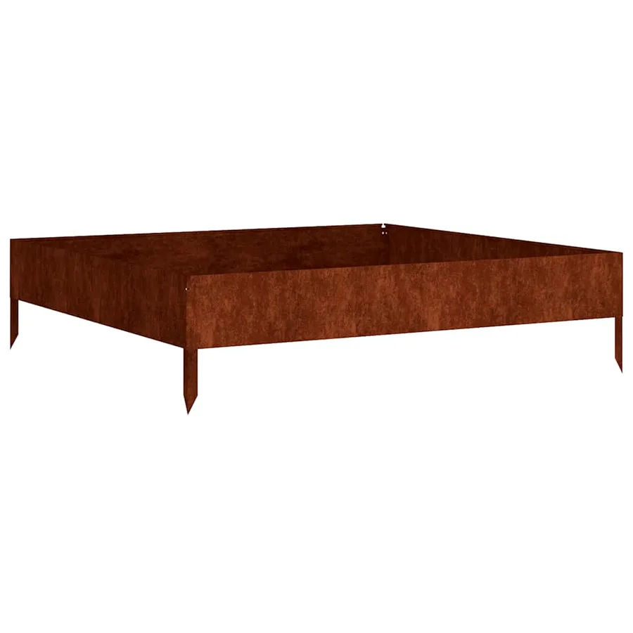 Lit surélevé de jardin 100x100x26 cm acier corten - 2