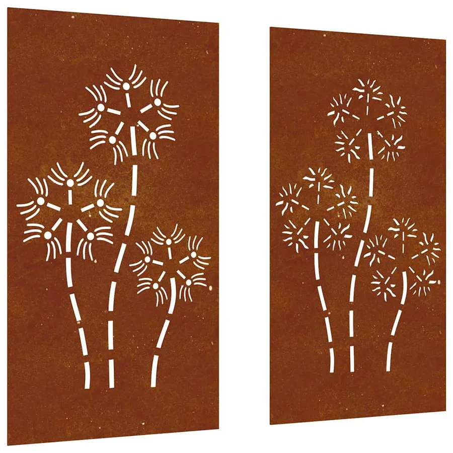 Décorations murales de jardin 2pcs 105x55 cm design de fleur - 2