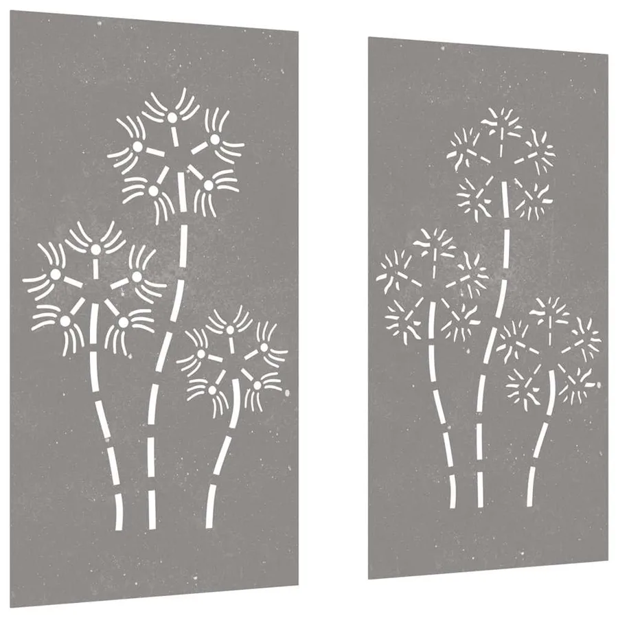 Décorations murales de jardin 2pcs 105x55 cm design de fleur - 3
