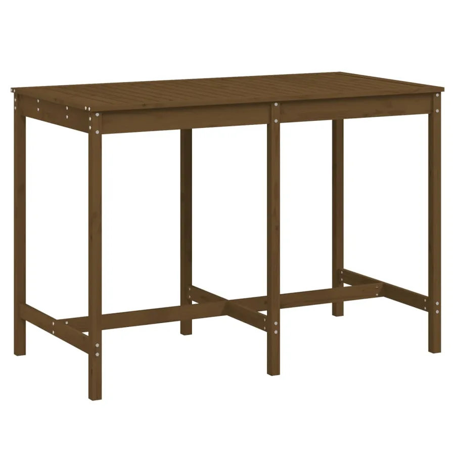 Table de jardin marron miel 159,5x82,5x110cm bois massif de pin - 2