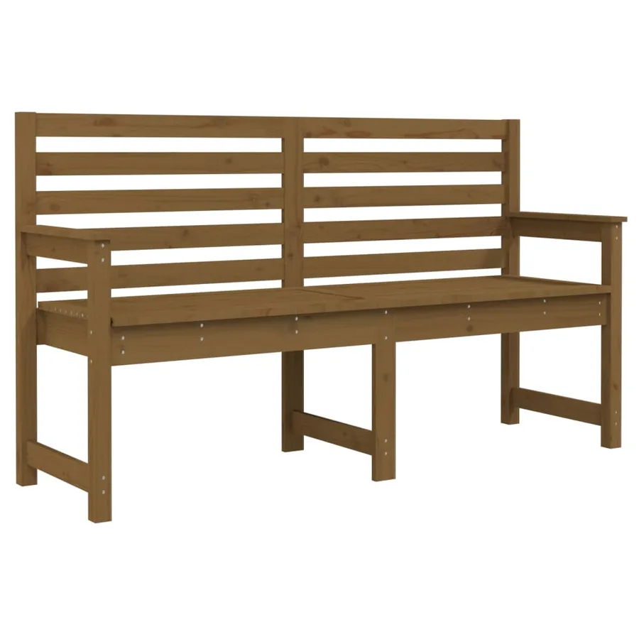 Banc de jardin marron miel 159,5x48x91,5 cm bois de pin massif - 2