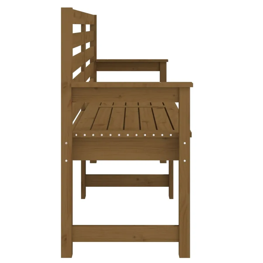 Banc de jardin marron miel 159,5x48x91,5 cm bois de pin massif - 5
