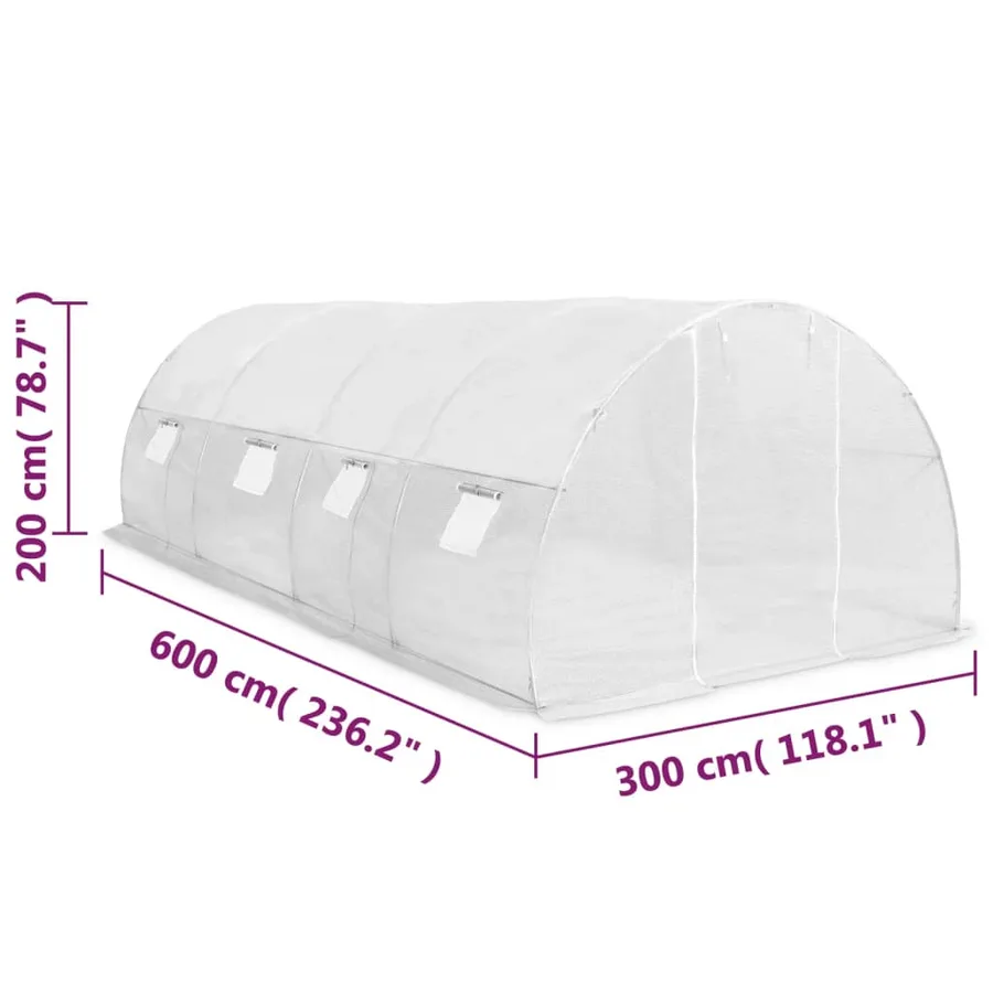 Serre 18 m² 600x300x200 cm - 12