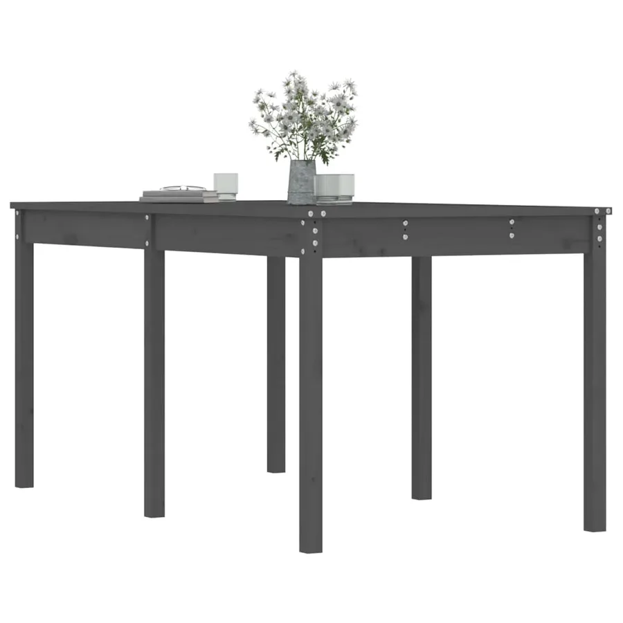 Table de jardin gris 159,5x82,5x76 cm bois massif de pin - 4