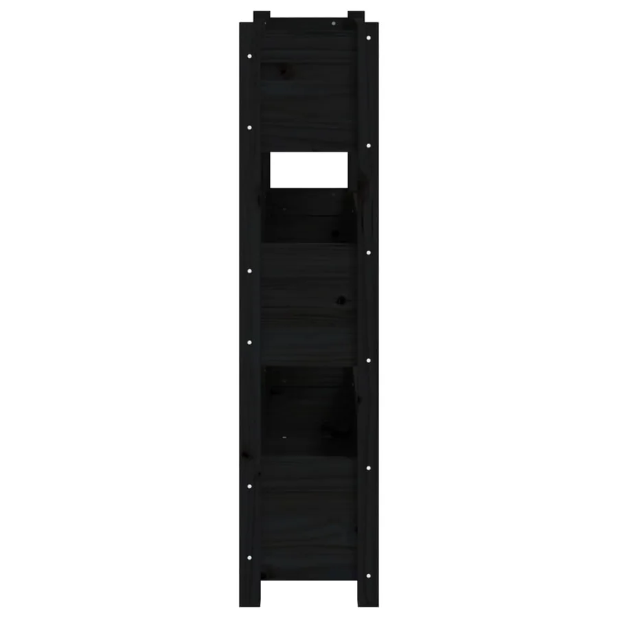 Jardinière Noir 77x25x104,5 cm Bois massif de pin - 6