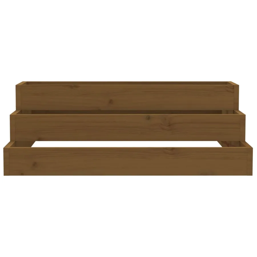 Jardinière Marron miel 80x80x27 cm Bois massif de pin - 4