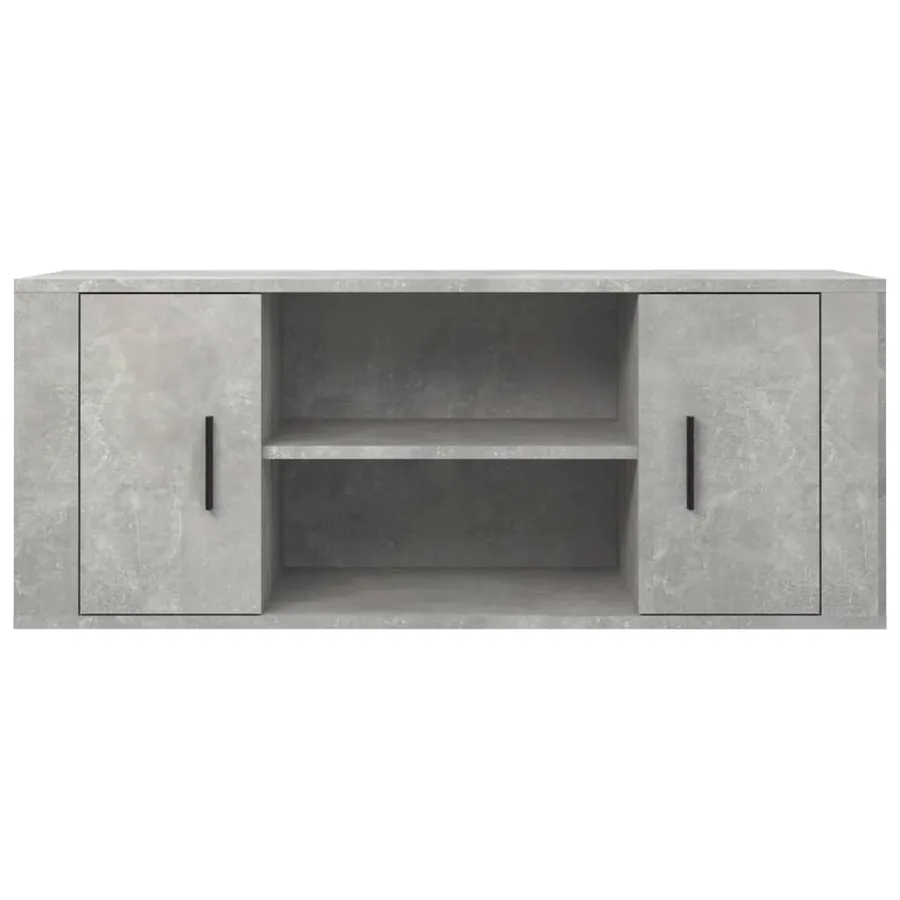 Meuble TV Gris béton 100x35x40 cm Bois d'ingénierie - 3