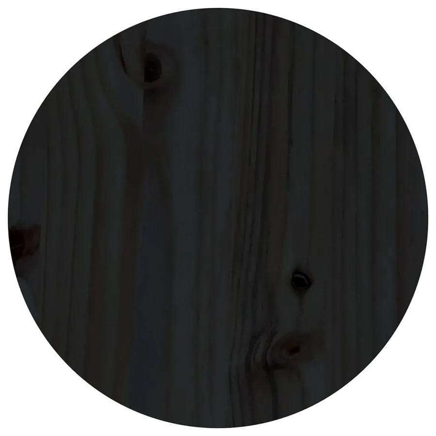 Table basse Noir Ø 35x35 cm Bois massif de pin - 6