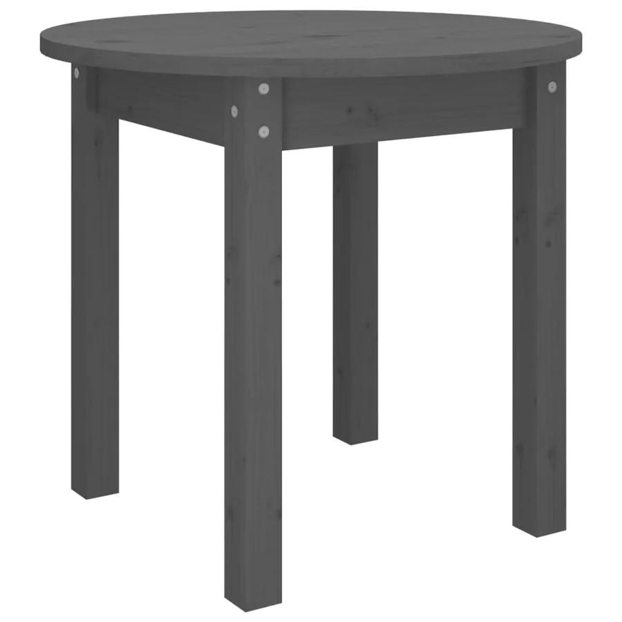Table basse Gris Ø 45x40 cm Bois massif de pin - 2