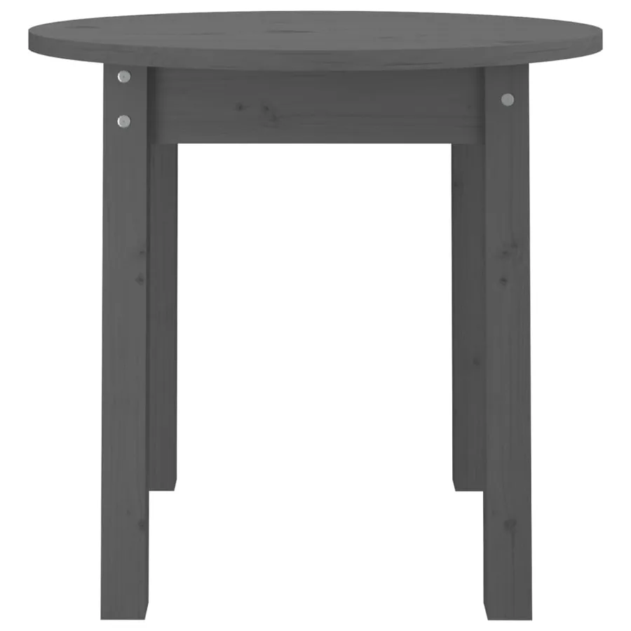 Table basse Gris Ø 45x40 cm Bois massif de pin - 5