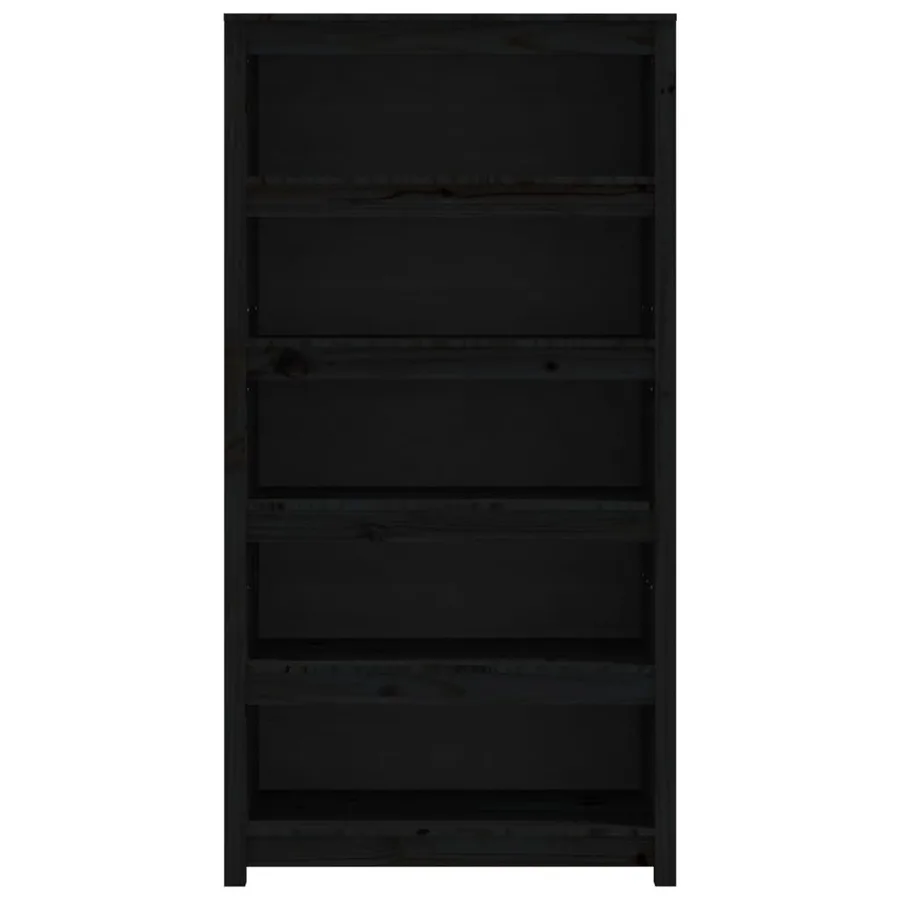 Bibliothèque Noir 80x35x154 cm Bois de pin massif - 5