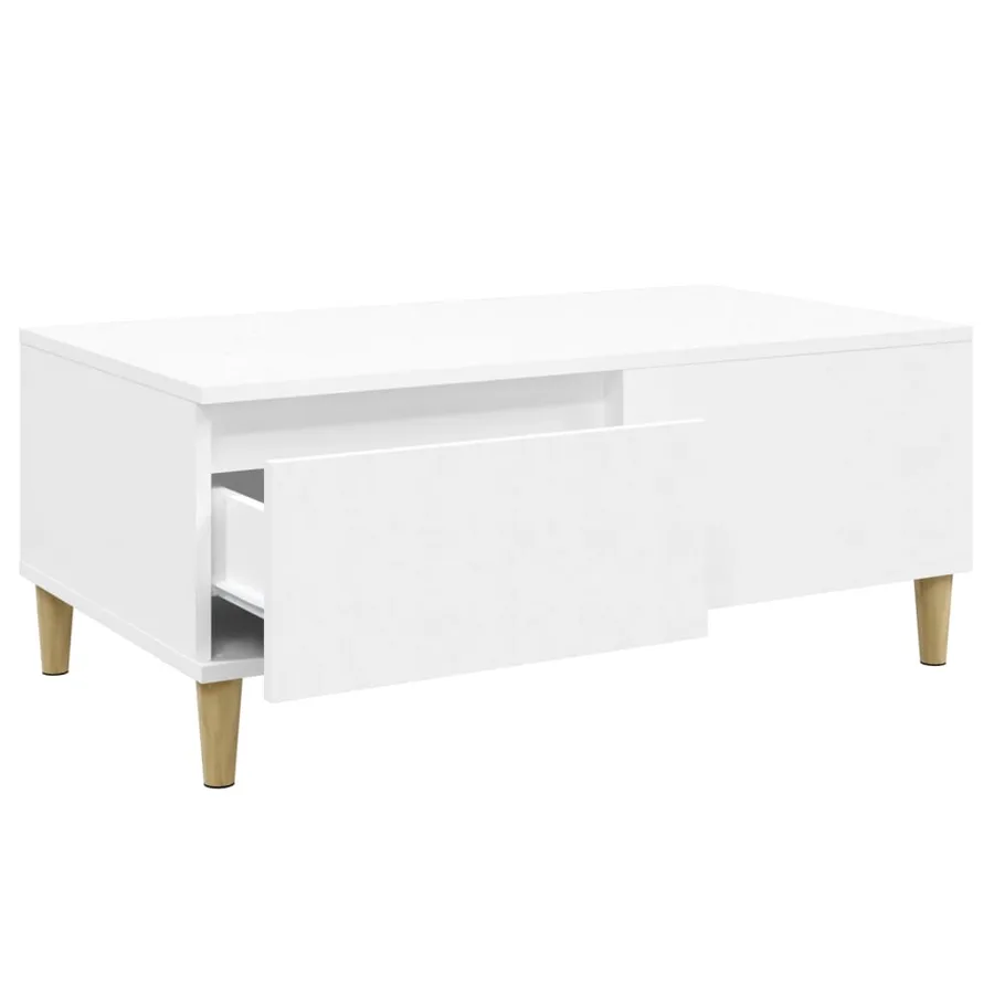 Table basse Blanc 90x50x36,5 cm Bois d'ingénierie - 6