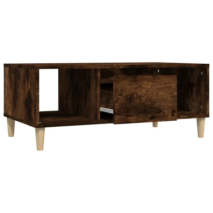 Table basse Chêne fumé 90x50x36,5 cm Bois d'ingénierie - 6