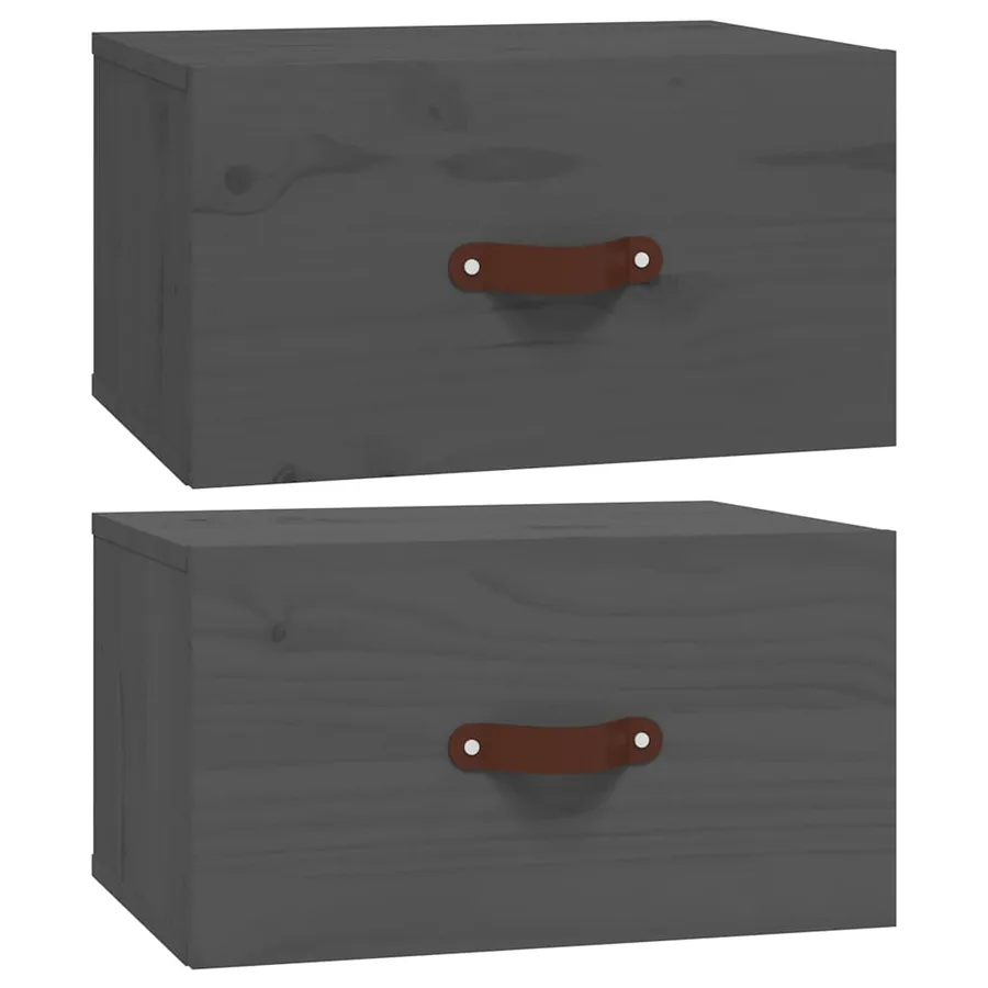 Tables de chevet murales 2 pcs Gris 40x29,5x22 cm - 2