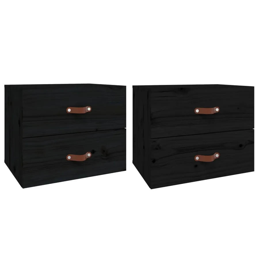 Tables de chevet murales 2 pcs Noir 50x36x40 cm - 2
