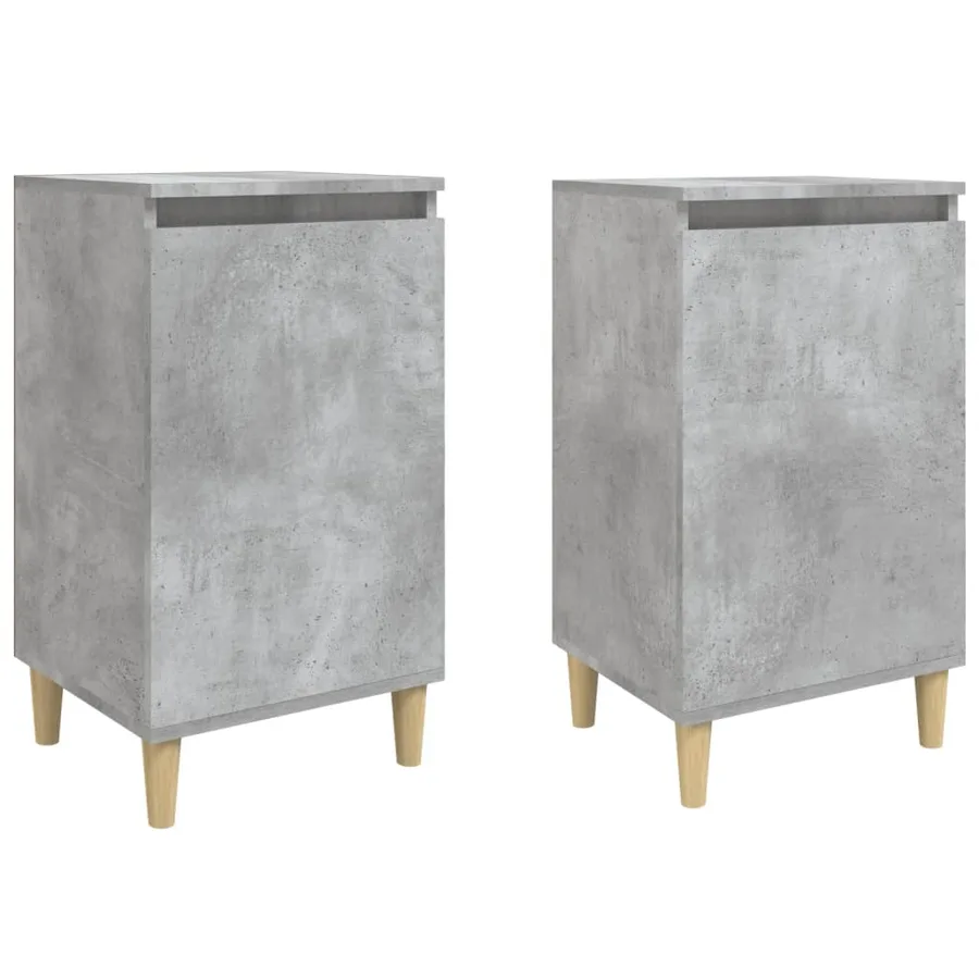Tables de chevet 2 pcs gris béton 40x35x70 cm bois d'ingénierie - 2