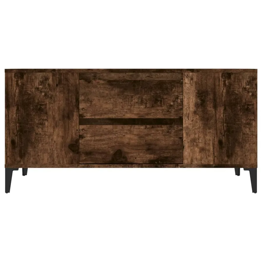 Meuble TV Chêne fumé 102x44,5x50 cm Bois d'ingénierie - 6