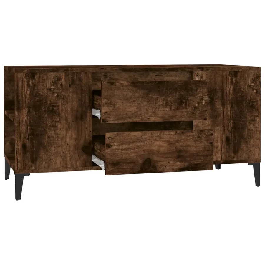 Meuble TV Chêne fumé 102x44,5x50 cm Bois d'ingénierie - 7