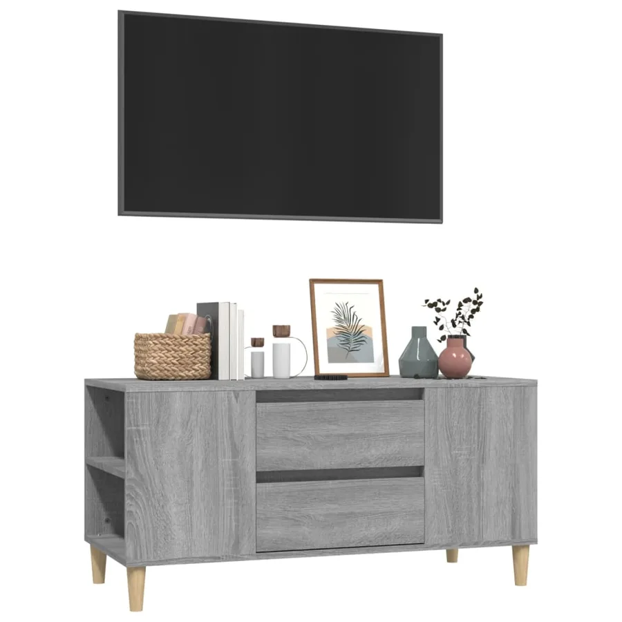 Meuble TV Sonoma gris 102x44,5x50 cm Bois d'ingénierie - 4