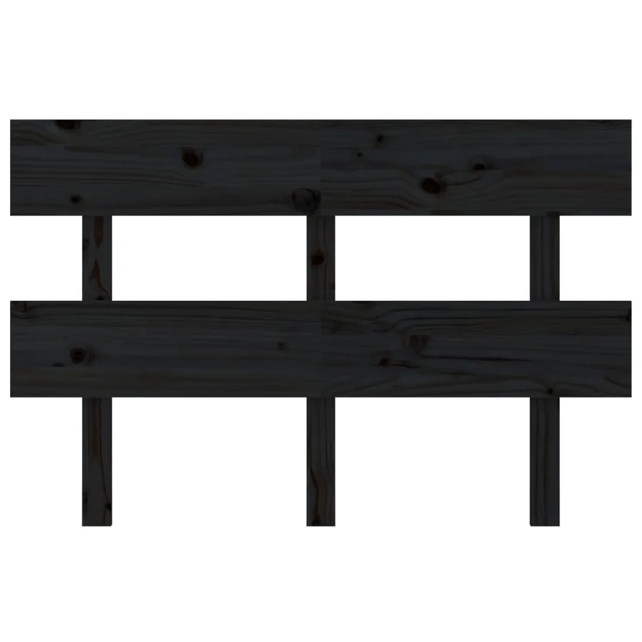 Tête de lit Noir 138x3x81 cm Bois massif de pin - 3