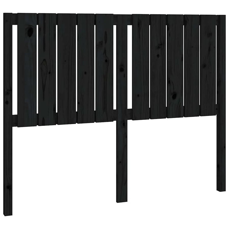 Tête de lit Noir 125,5x4x100 cm Bois massif de pin - 2