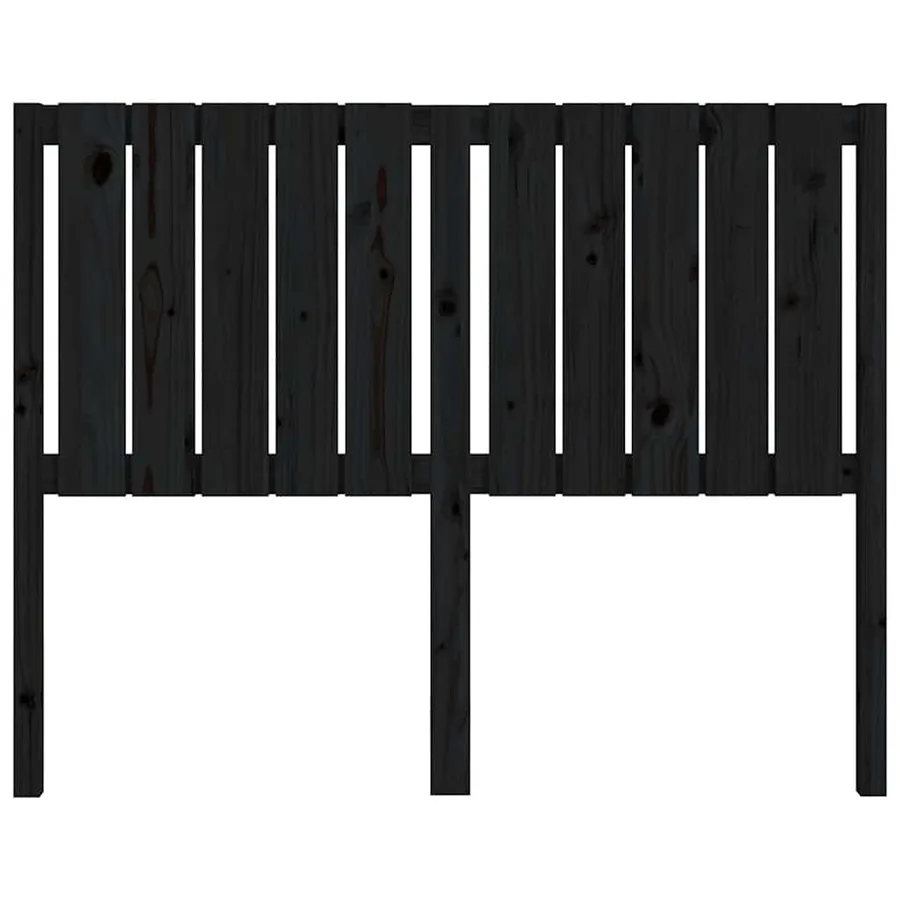 Tête de lit Noir 125,5x4x100 cm Bois massif de pin - 4