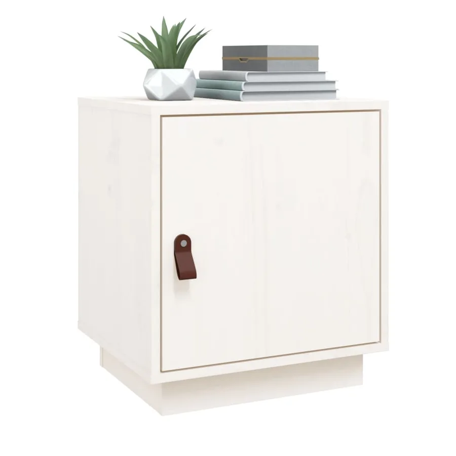 Tables de chevet 2 pcs Blanc 40x34x45 cm Bois de pin massif - 4