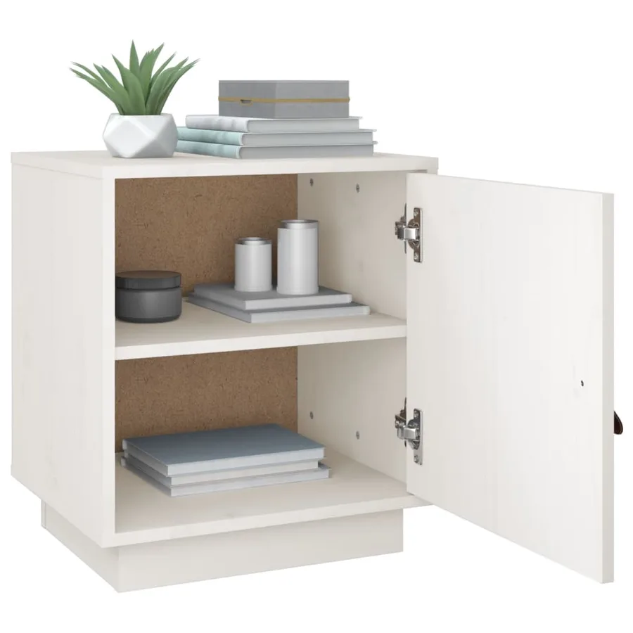Tables de chevet 2 pcs Blanc 40x34x45 cm Bois de pin massif - 5