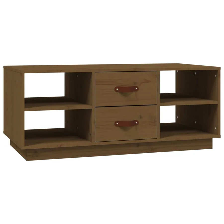 Table basse Marron miel 100x50x41 cm Bois massif de pin - 2