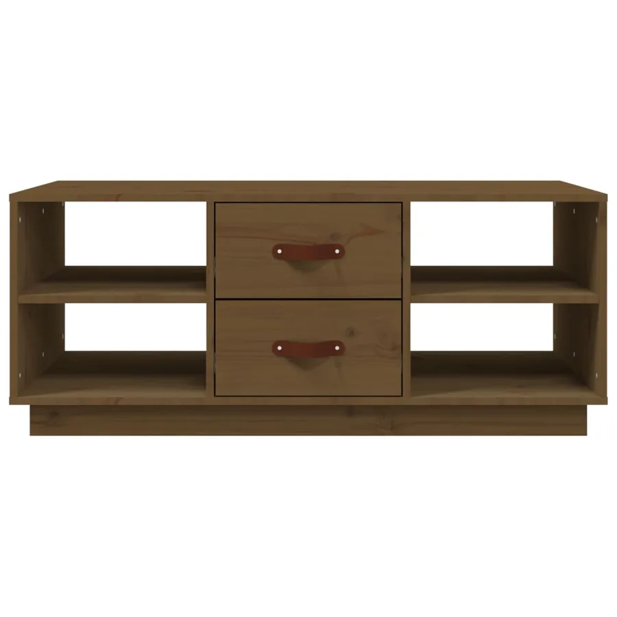 Table basse Marron miel 100x50x41 cm Bois massif de pin - 5