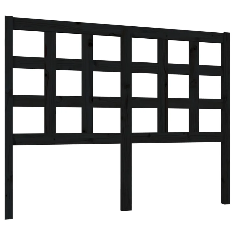 Tête de lit Noir 125,5x4x100 cm Bois massif de pin - 2