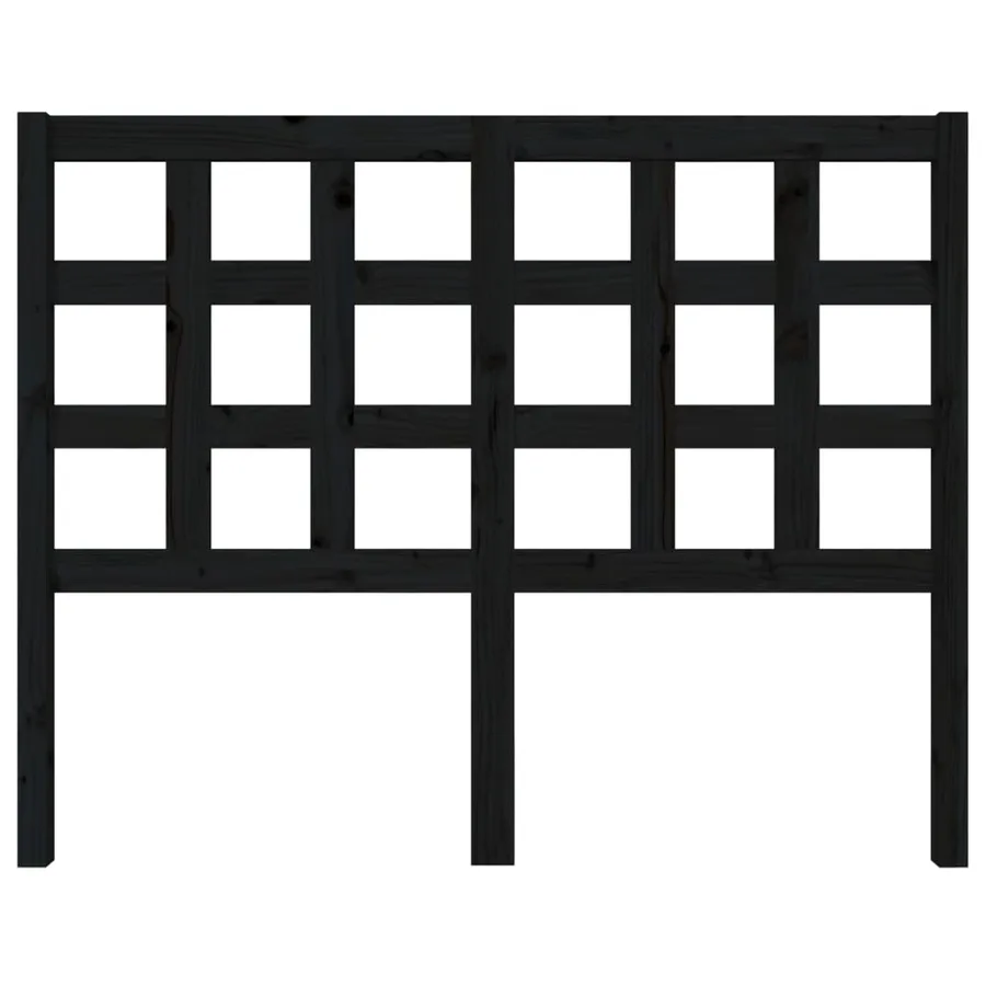Tête de lit Noir 125,5x4x100 cm Bois massif de pin - 3