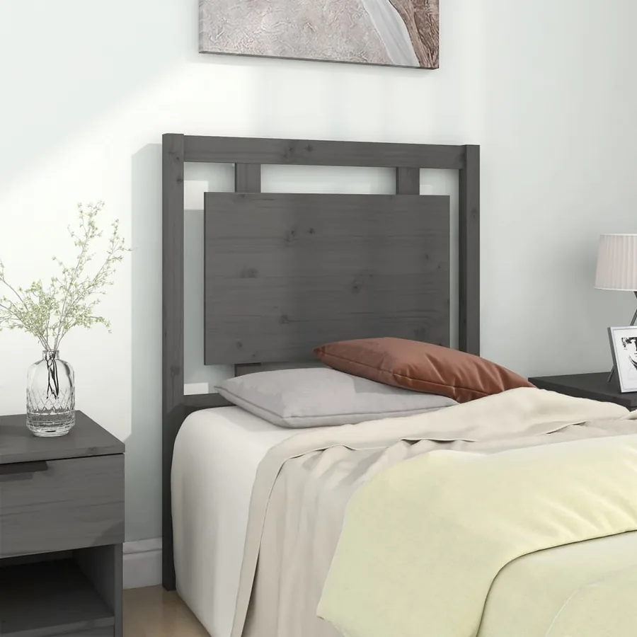 Tête de lit Gris 80,5x4x100 cm Bois massif de pin