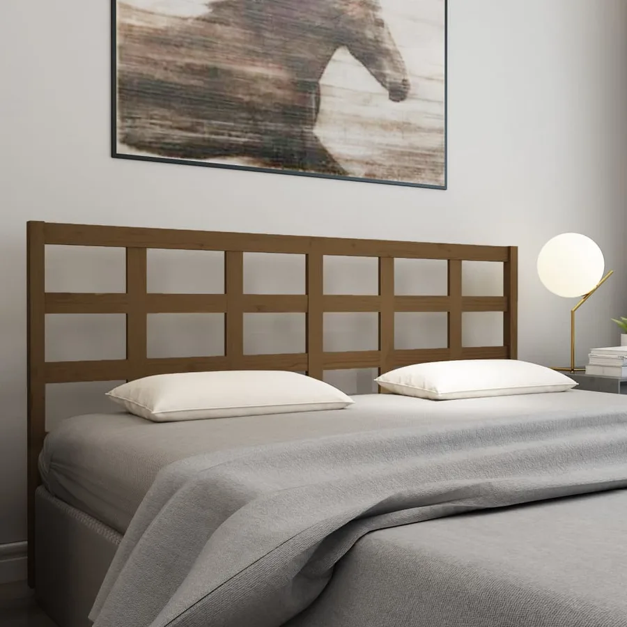 Tête de lit Marron miel 185,5x4x100 cm Bois massif de pin - 5