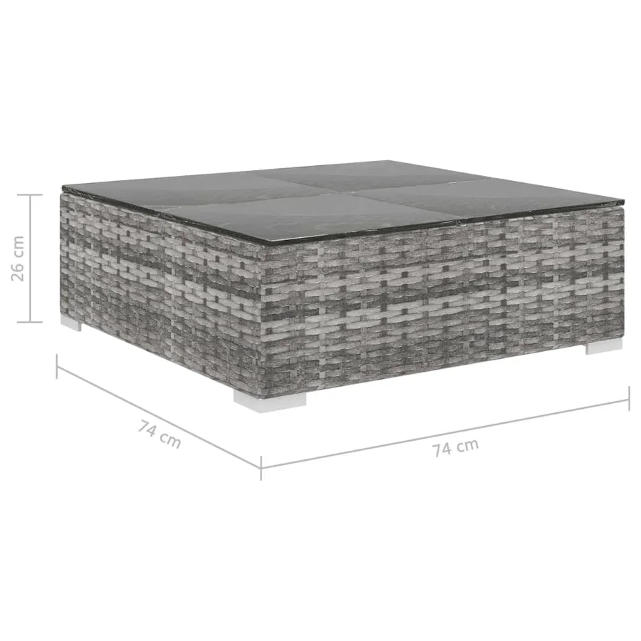 Salon de jardin 8 pcs avec coussins résine tressée gris - 11
