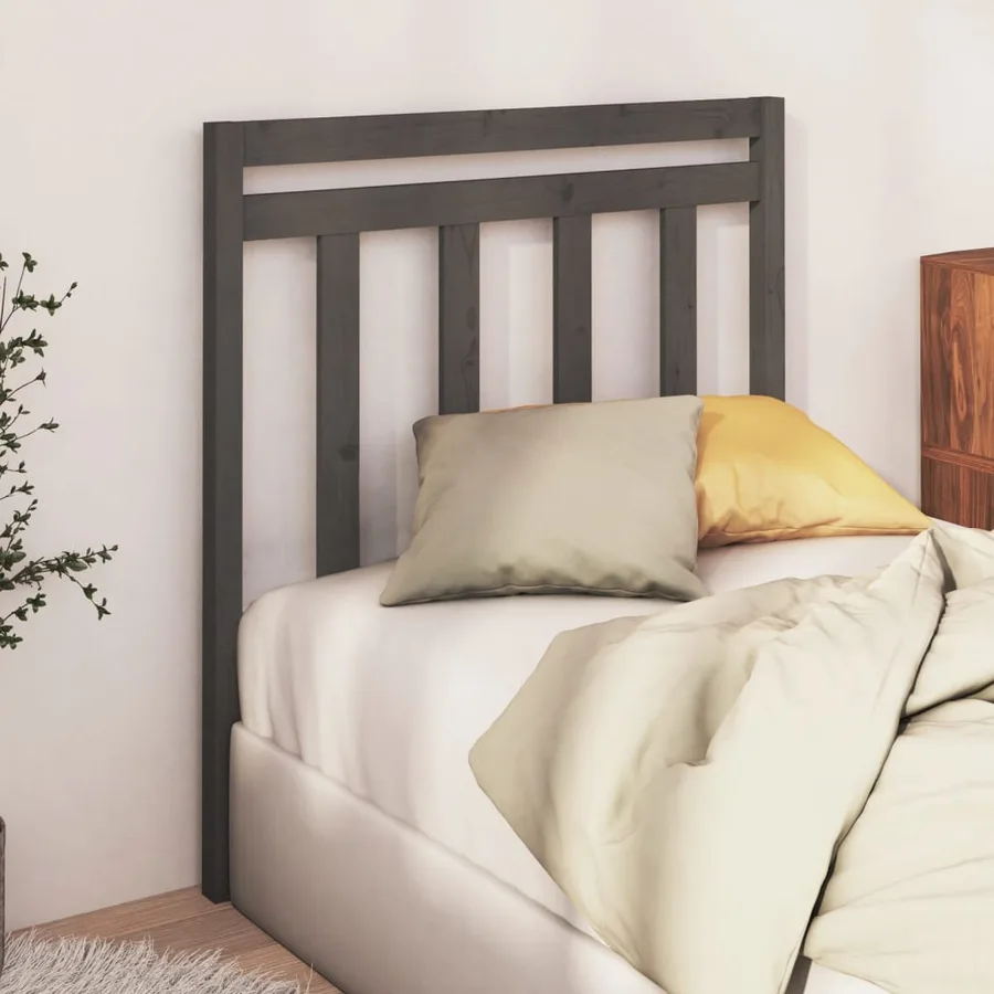 Tête de lit Gris 106x4x100 cm Bois massif de pin - 3